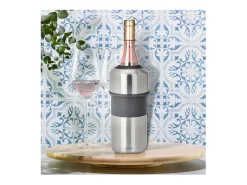 Enfriador de Botellas Livoo GS158 de Acero Inoxidable Cepillado con Doble Pared y Anillo Aislante de Silicona