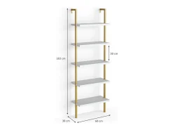 Escalera estantería blanco 60x30x183 ava
