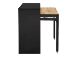 Escritorio consola extensible con 2 cajones en color negro y natural - LOAVIA