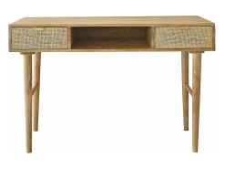 Escritorio de madera de mango maciza y rejilla