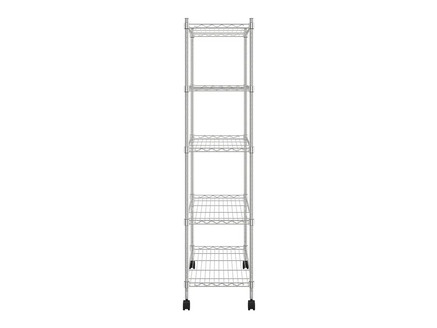 Estante almacenaje 5 niveles ruedas 75x35x155 cm cromado 250 kg ES697321