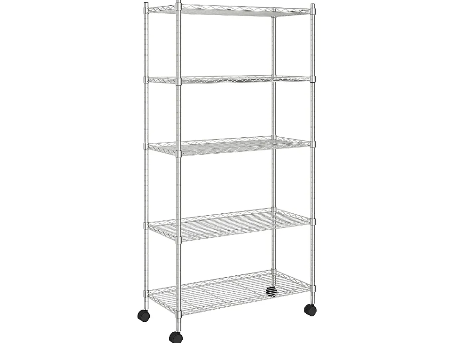 Estante almacenaje 5 niveles ruedas 75x35x155 cm cromado 250 kg ES697321