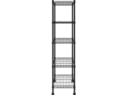 Estante almacenaje 5 niveles y ruedas 75x35x155 cm negro 250 kg ES337129