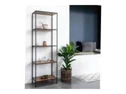 Estante alto de 5 niveles VITA - Madera natural o metal blanco/negro-Color Blanco