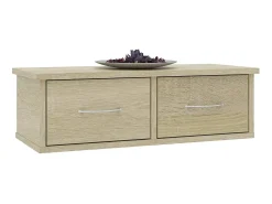 Estante cajones pared contrachapada color roble 60x26x18,5cm ES71967