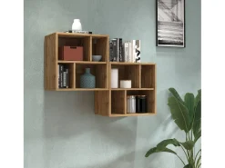 Estante colgante Chronos con 4 compartimentos roble 50x35x50 cm
