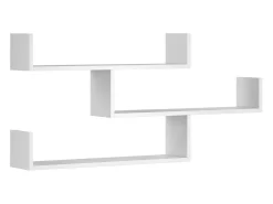 Estante colgante de tres niveles, estante de pared moderno para salón, 119 cm blanco mate