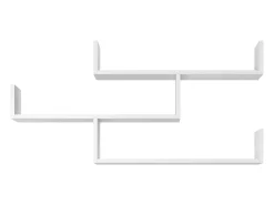 Estante colgante de tres niveles, estante de pared moderno para salón, 119 cm blanco mate