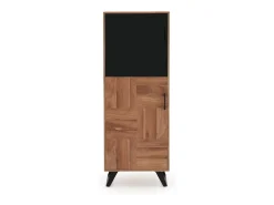 Estante con 2 puertas de madera maciza de acacia reciclada