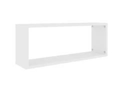 Estante cubo de pared 2 uds madera ingeniería blanco 60x15x23cm ES39453