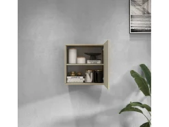 Estante cubo de pared Chronos con 1 puerta topo mate 50x35x50 cm