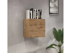 Estante cubo de pared Chronos con 1 puerta roble 50x35x50 cm