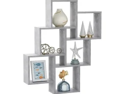 Estante cubo de pared contrachapado gris hormigón 78x15x93 cm ES89758