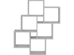 Estante cubo de pared contrachapado gris hormigón 78x15x93 cm ES89758