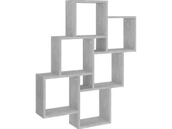 Estante cubo de pared contrachapado gris hormigón 78x15x93 cm ES89758