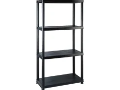 Estante de almacenaje 4 niveles negro plástico 122x30,5x130 cm ES799231