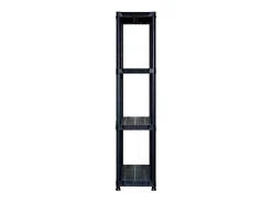 Estante de almacenaje 4 niveles negro plástico 183x30,5x130 cm ES933784