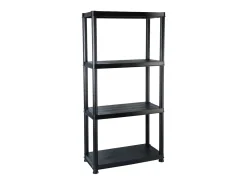 Estante de almacenaje 4 niveles negro plástico 61x30,5x130 cm ES730430
