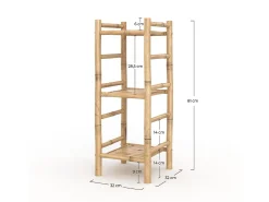 Estante de bambú, 3 niveles - Bami