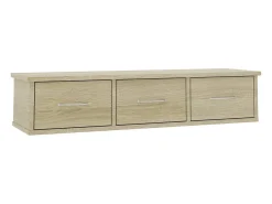 Estante de cajones para pared contrachapada roble 88x26x18,5cm ES73644