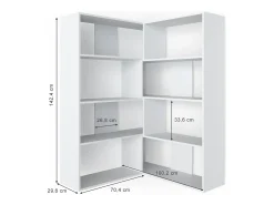 Estante de esquina blanco 170x29.6x142.4 laine