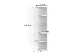 Estante de esquina blanco 37x37x140.1 tera