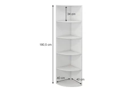 Estante de esquina blanco 40x40x180 fabienne