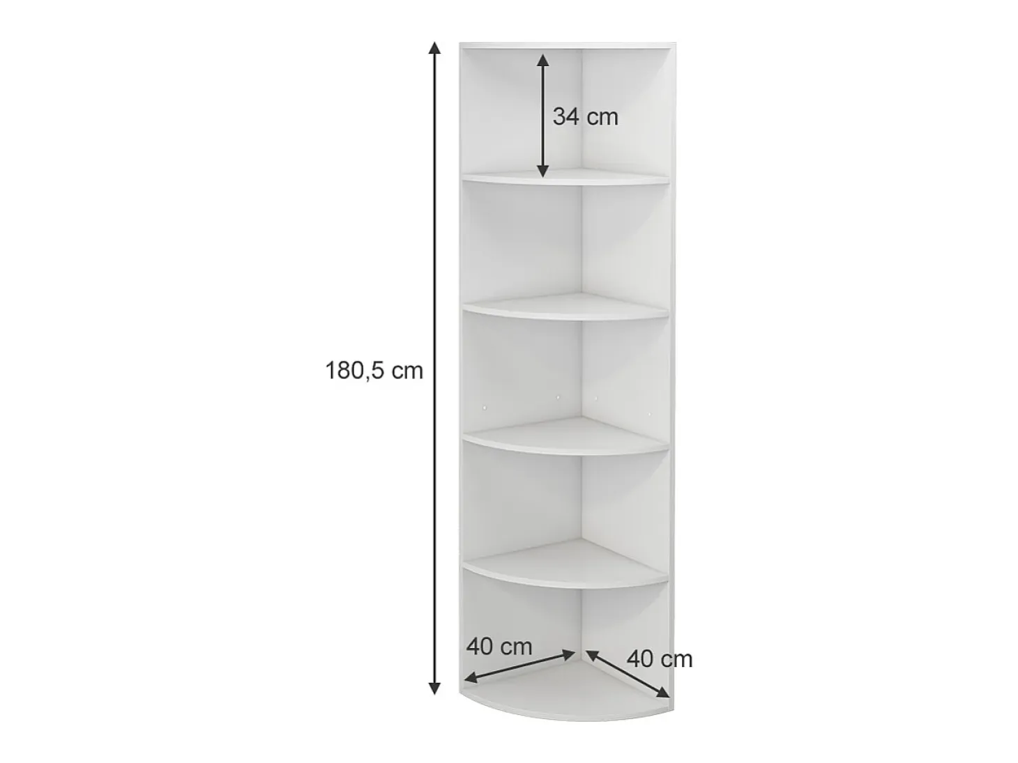 Estante de esquina blanco 40x40x180 fabienne
