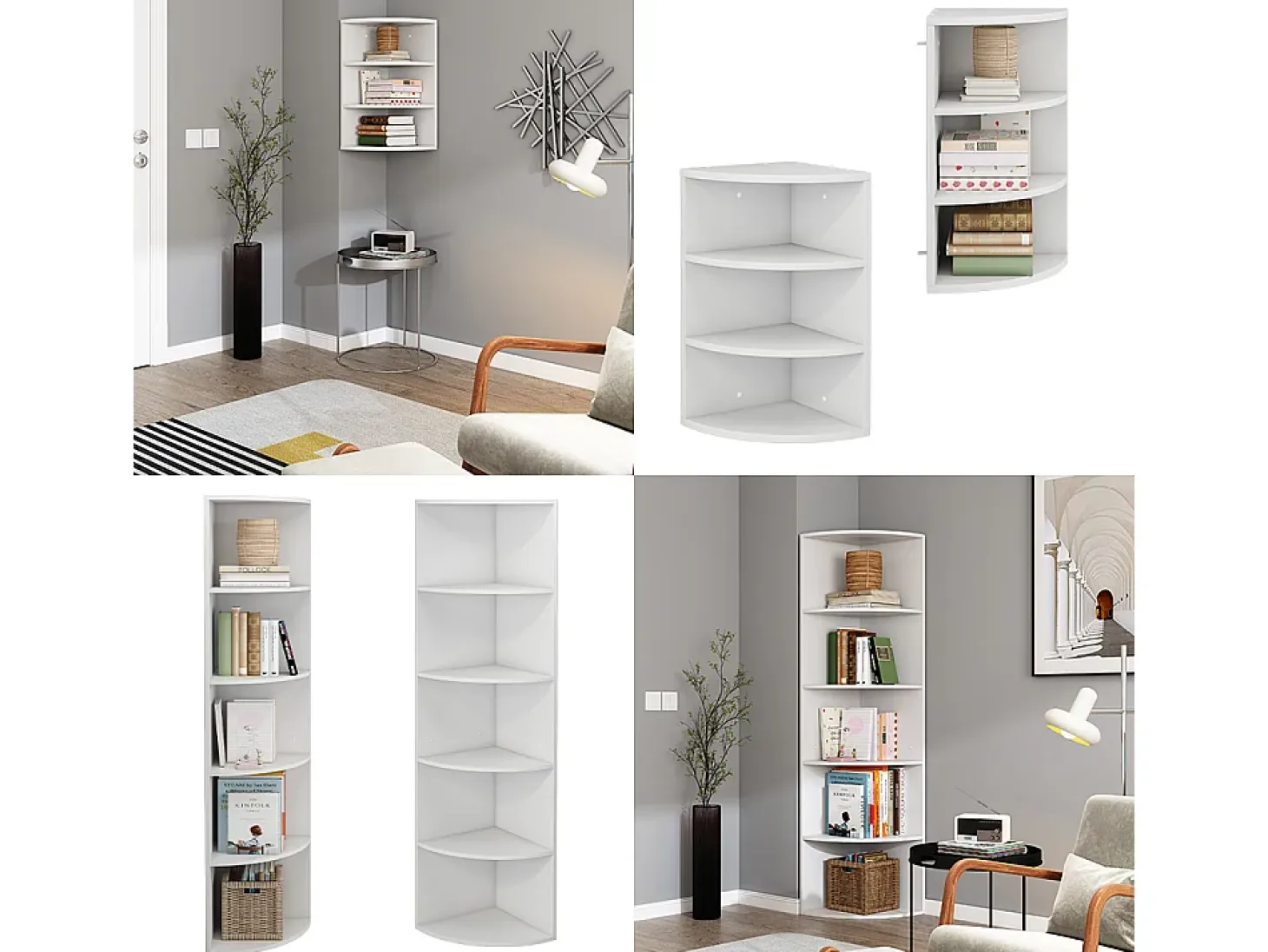 Estante de esquina blanco 40x40x180 fabienne