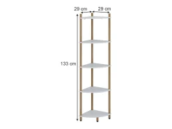 Estante de esquina blanco/pino 29x29x133 bivio