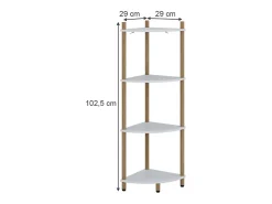 Estante de esquina blanco/pino 29x29x102.5 bivio