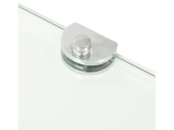 Estante de esquina con soportes cromados vidrio claro 25x25 cm ES360420