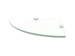Estante de esquina con soportes cromados vidrio claro 35x35 cm ES740673
