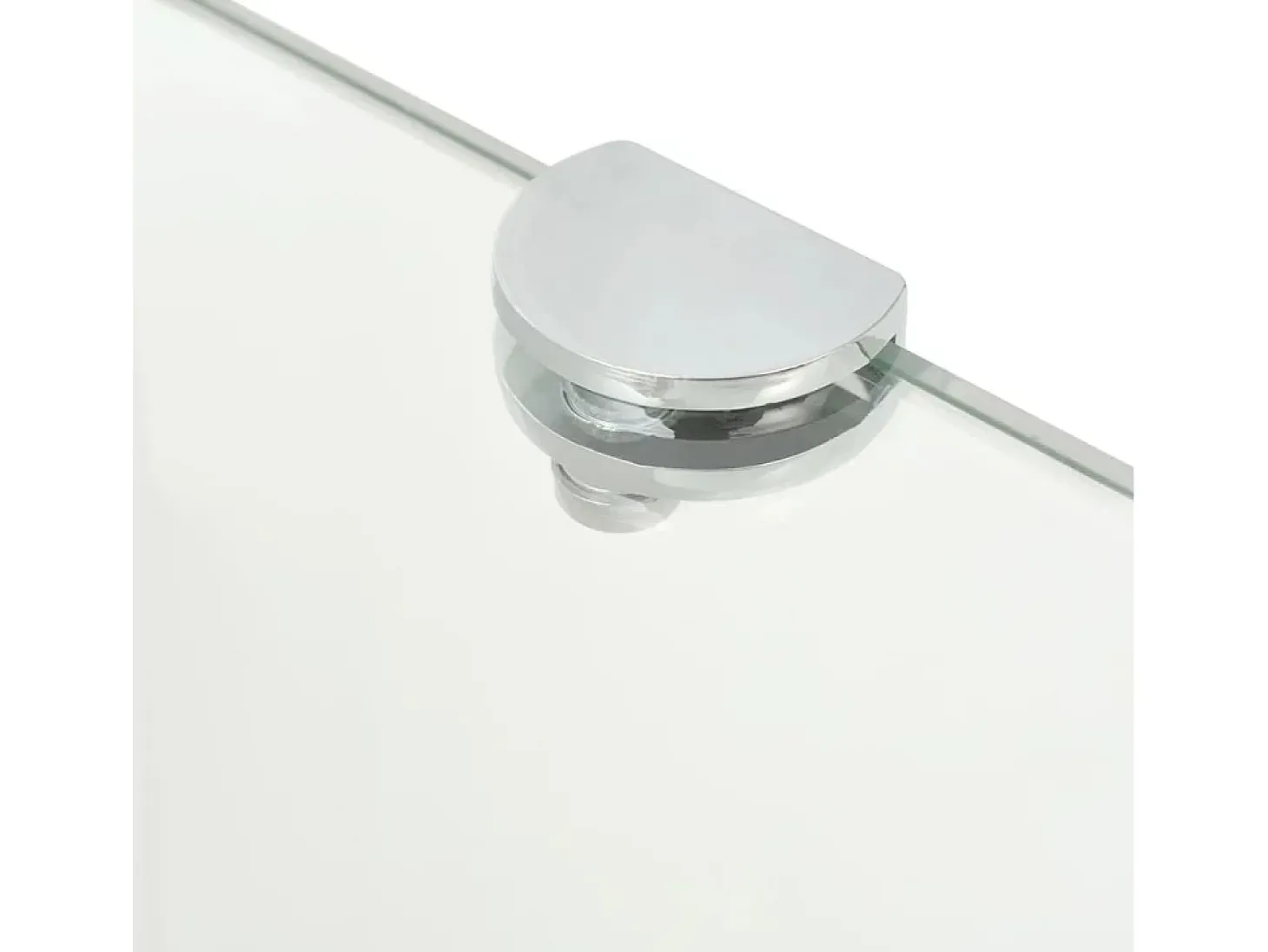 Estante de esquina con soportes cromados vidrio claro 35x35 cm ES740673