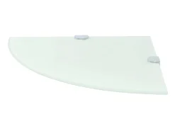 Estante de esquina con soportes cromados vidrio blanco 35x35 cm ES552087