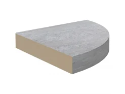 Estante de esquina de pared 2 uds MDF gris hormigón 35x35x3,8cm ES64306