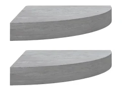 Estante de esquina de pared 2 uds MDF gris hormigón 35x35x3,8cm ES64306