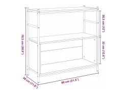 Estante de libros Roble negro 80 x 30 x 78.5 cm