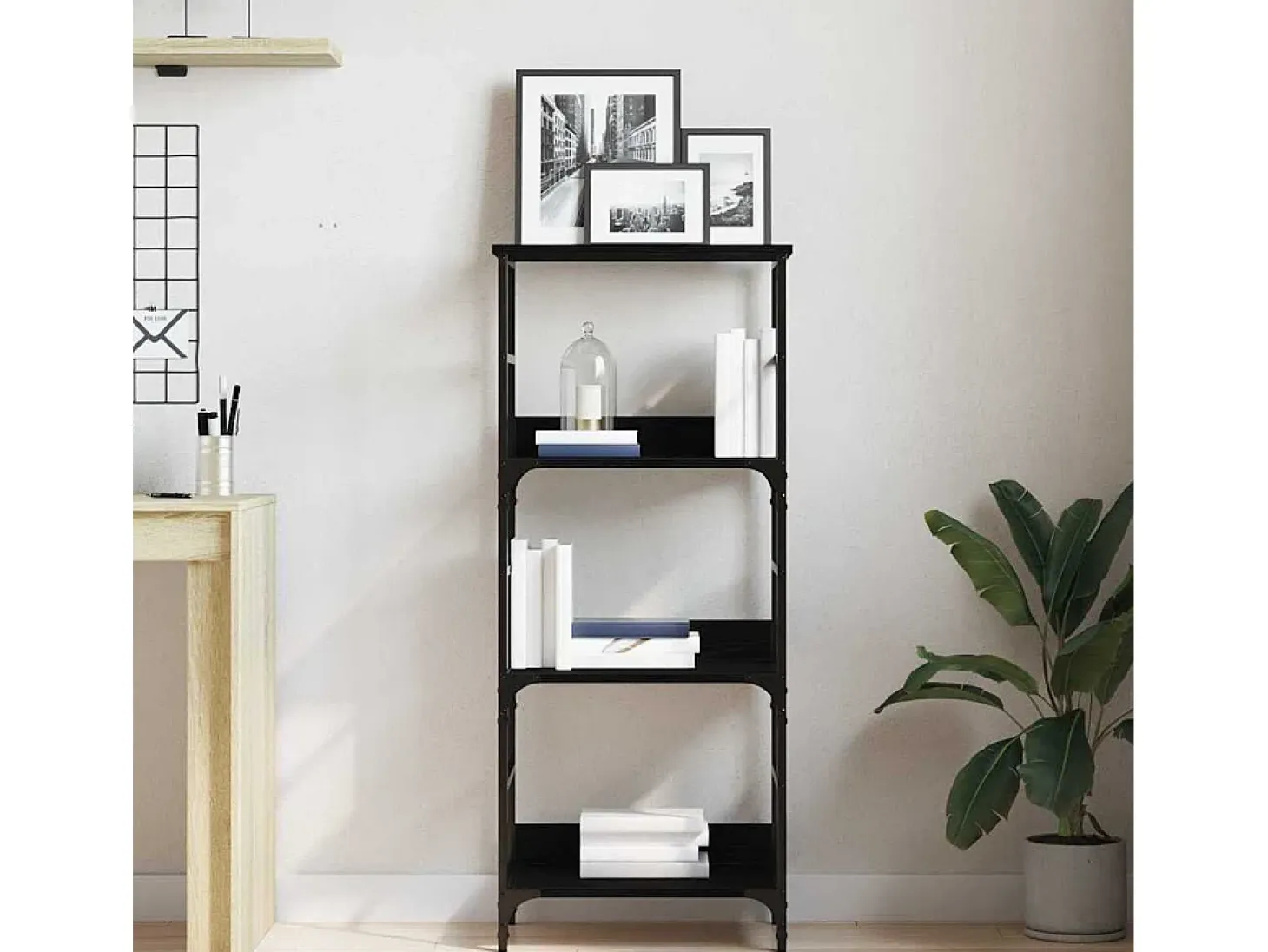 Estante de libros Roble negro 50 x 33 x 117.5 cm