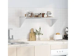 Estante de pared acero inoxidable plateado 100x45x31 cm ES686415