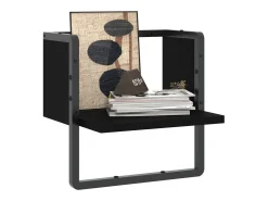 Estante de pared con barra negra 30x25x30 cm