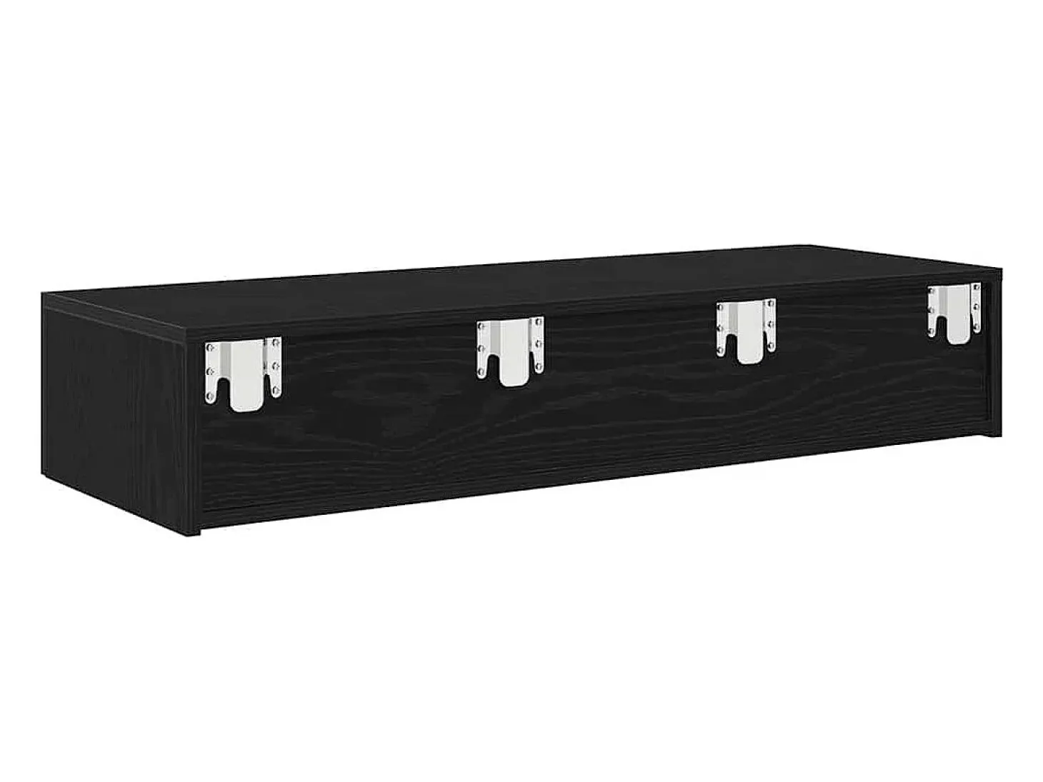 Estante de pared con cajones negro 100x36x19 cm madera de ingeniería
