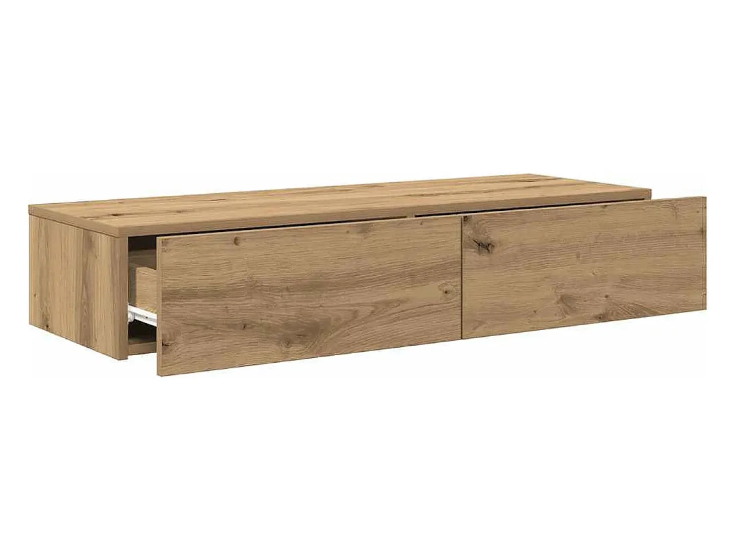 Estante de pared con cajones, roble artesanal, madera de ingeniería.