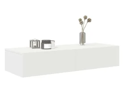 Estante de pared con cajones blanco 100x36x19cm madera de ingeniería