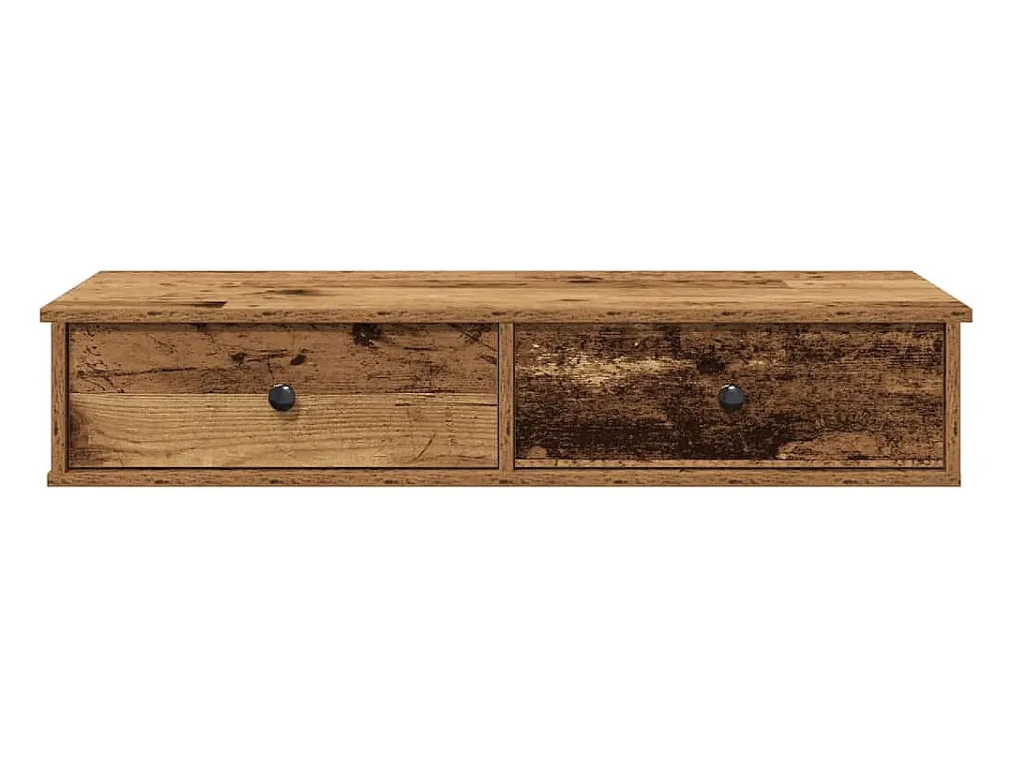 Estante de pared con cajones de madera vieja de ingeniería de madera