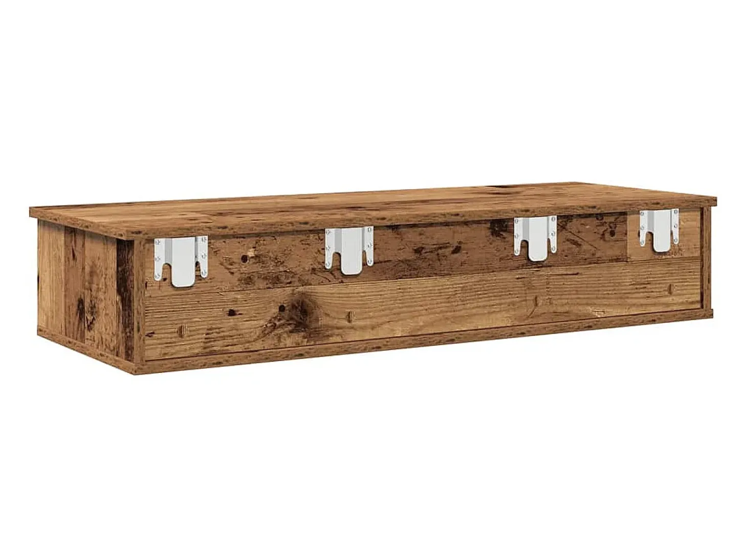 Estante de pared con cajones de madera vieja de ingeniería de madera