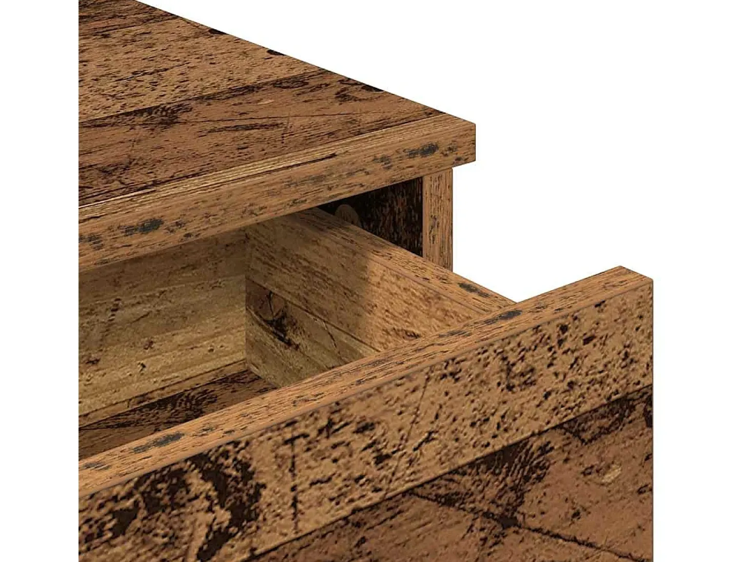 Estante de pared con cajones de madera vieja de ingeniería de madera