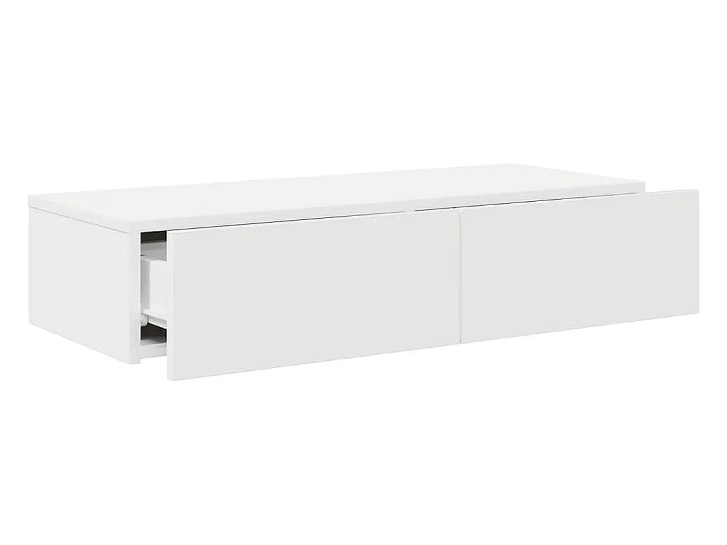 Estante de pared con cajones blanco 80x33x17 cm madera de ingeniería