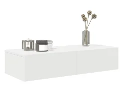 Estante de pared con cajones blanco 80x33x17 cm madera de ingeniería