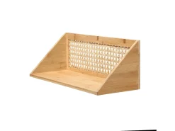 Estante de pared de bambú y ratán natural - 50 cm